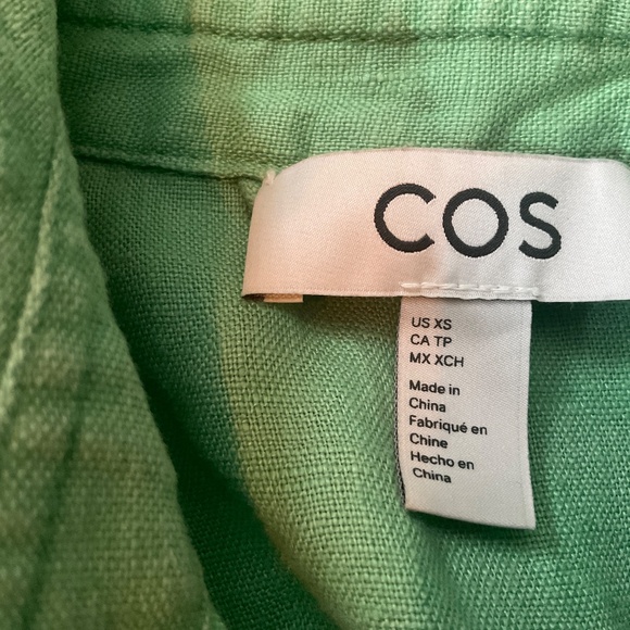 COS Oversized Button Down 100% Linen Shirt Dress Maxi Size XS - Picture 7 of 9